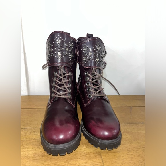 Mia Lace Up Combat Boots Size 7 - Picture 3 of 10